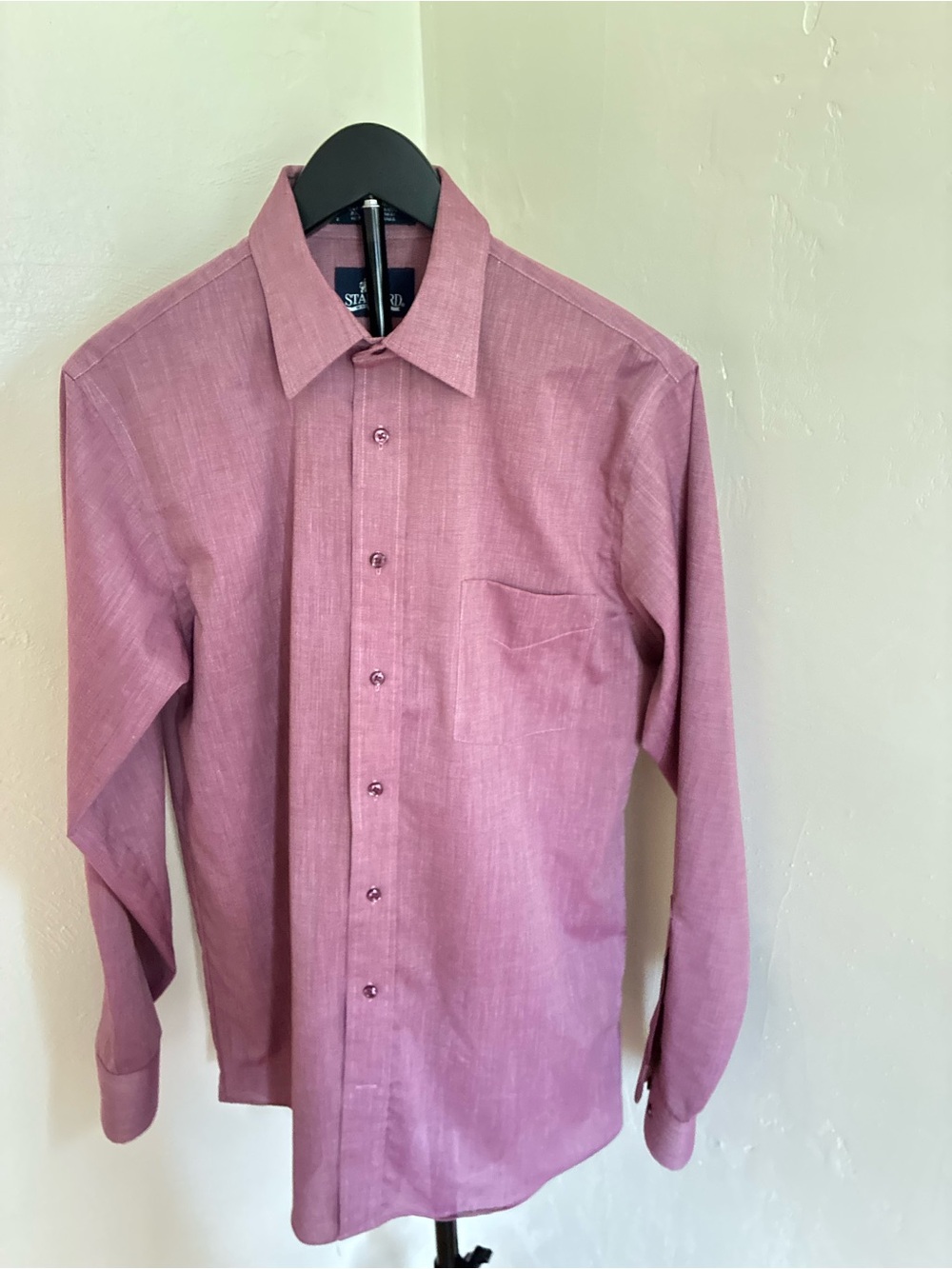 Stafford Men's Long-Sleeve Button-Down Shirt - Rose